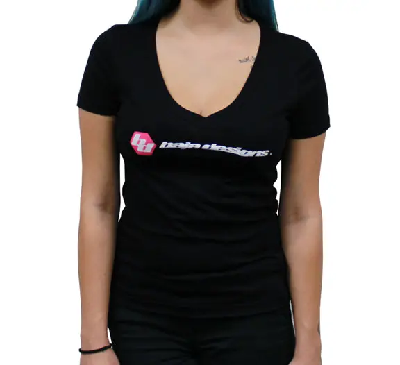Baja Designs 980021 Black Ladies’ V-Neck T-Shirt – Large 1
