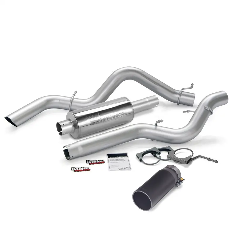 Banks Power Monster Exhaust System – Stainless Steel With Black Tips For 2006–2007 Chevy Silverado 6.6L Duramax 1