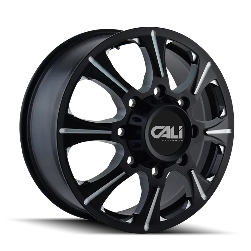 Cali Off-Road Brutal Front Wheel – 22X8.25 Black/Milled Spoke Design 1