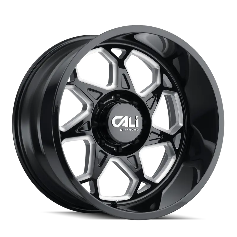 Cali Off-Road Sevenfold Gloss Black & Milled 22X12 Wheel – 6X139.7Mm, -51Mm Offset 1