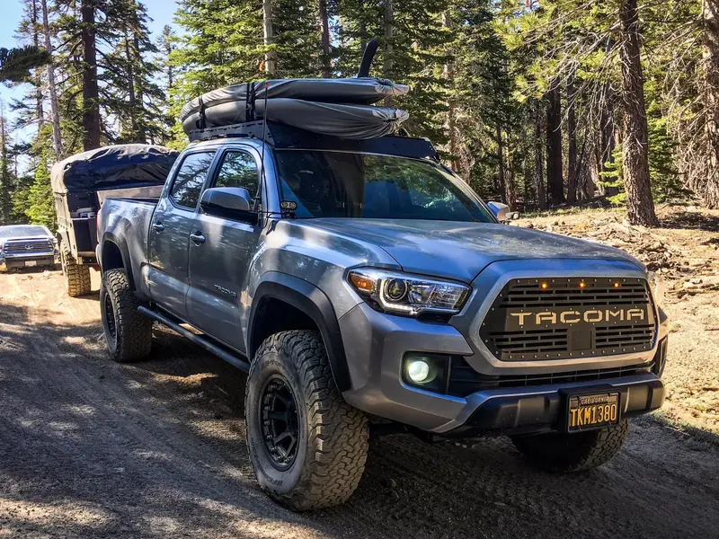 Cali Raised Led Rock Sliders For 2005–2021 Toyota Tacoma Trail Edition – Double Cab Short Bed 1