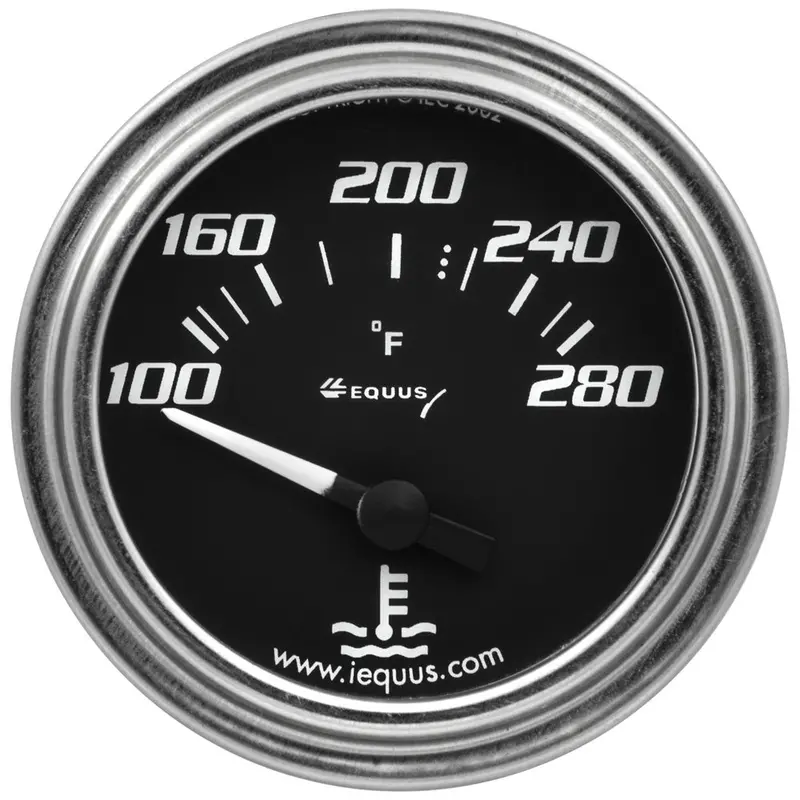 Equus 2-Inch Chrome Water Temperature Gauge – 100°F To 280°F Range 1