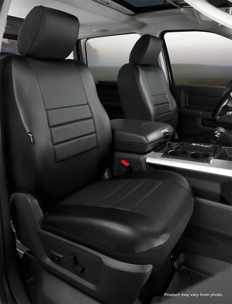 Fia Leatherlite Custom Seat Covers – Black Premium Vinyl And Fabric Design For Bucket Seats 1