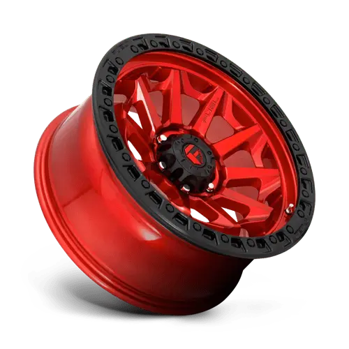 Fuel D695 Alloy Wheel – 18X9 Inches, 8X170 Bolt Pattern, Gloss Red With Black Lip 1