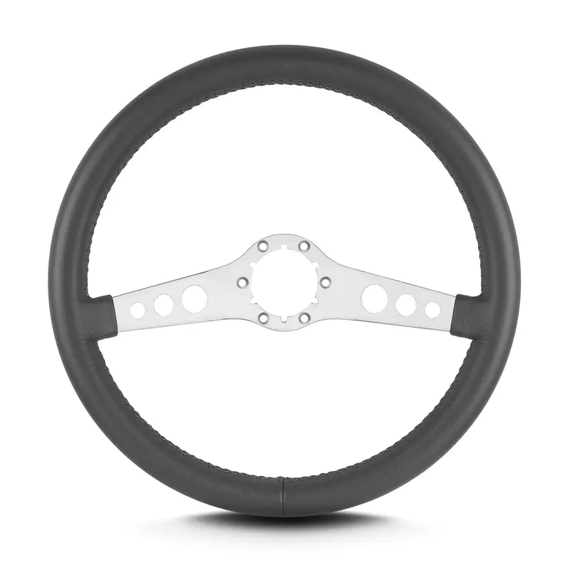 Lokar 65506 Lecarra Ss Steering Wheel; Dark Grey; Brushed Spokes; 14 In. Standard Grip; 1