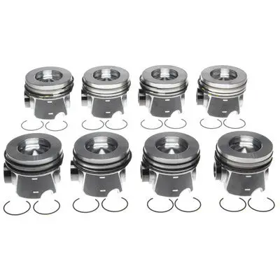 Mahle/Clevite 2243666Wr075Mm Forged Piston Set With Rings – Ford 6.4L Powerstroke Diesel, 8-Piece 1