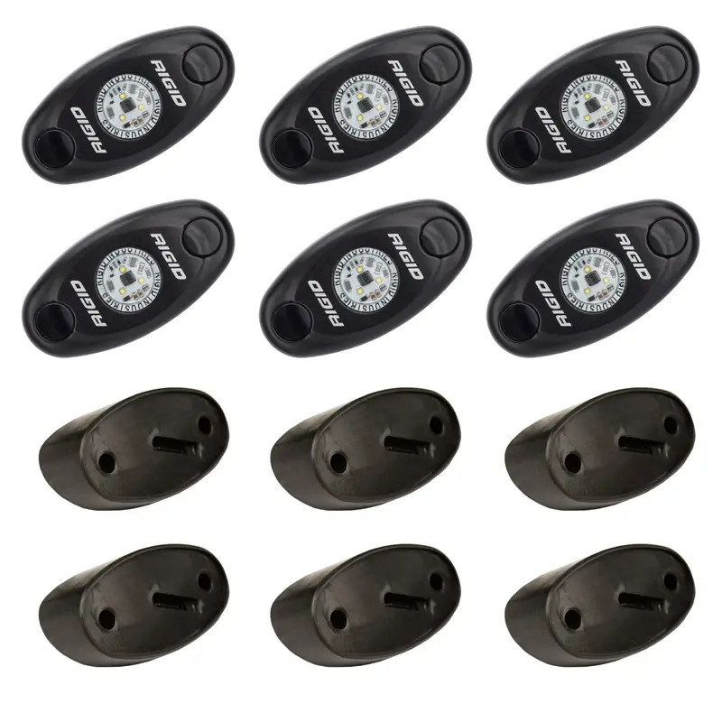 Rigid Industries A-Series Rock Light Kit – Amber, 6-Piece Off-Road Lighting Set 1