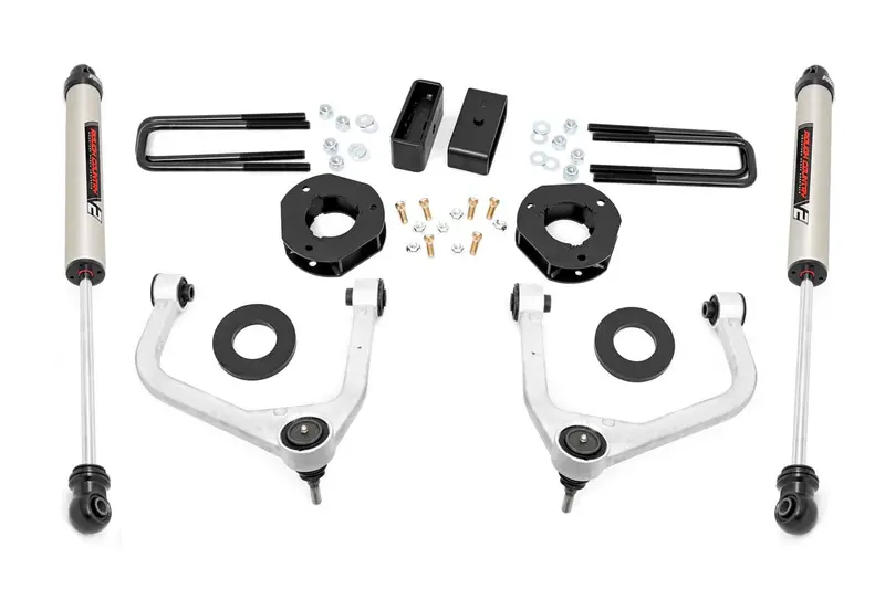 Rough Country 3.5-Inch Lift Kit – Includes Forged Upper Control Arms And V2 Shocks For 2019–2020 Silverado/Sierra 1500 1