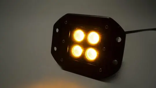 Southern Truck 77915 2-Inch Square Cree Led Floodlight – Amber/White Dual Output, Flush Mount, Black Housing 1