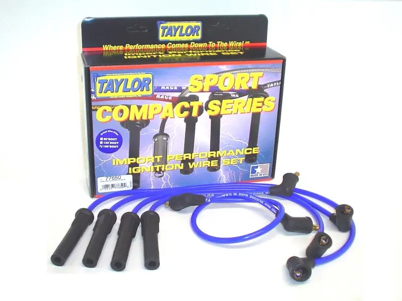 Taylor Cable Spiro-Pro 8Mm Ignition Wire Set – Blue, Stock-Length, 180° Plug Boots (11.75") 1